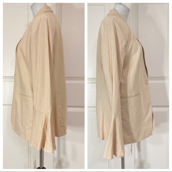 NWT! FREE PEOPLE Flared Sleeve Blazer In Rose - Picture 3 of 7